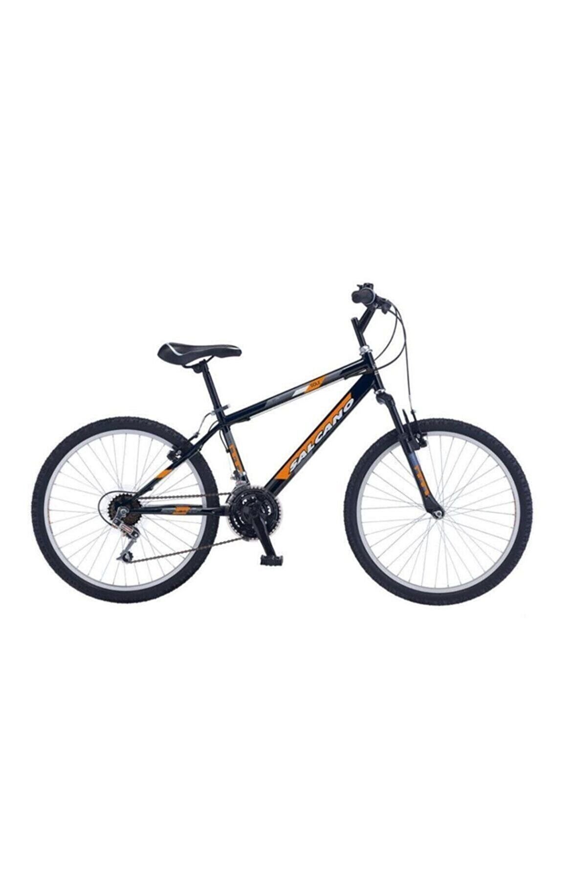Salcano Sole 24 V 24 Jant (140-155 cm Boy) Pabuç Fren 21 Vites Çocuk Dağ Bisikleti-Siyah Turuncu Koyu Gri