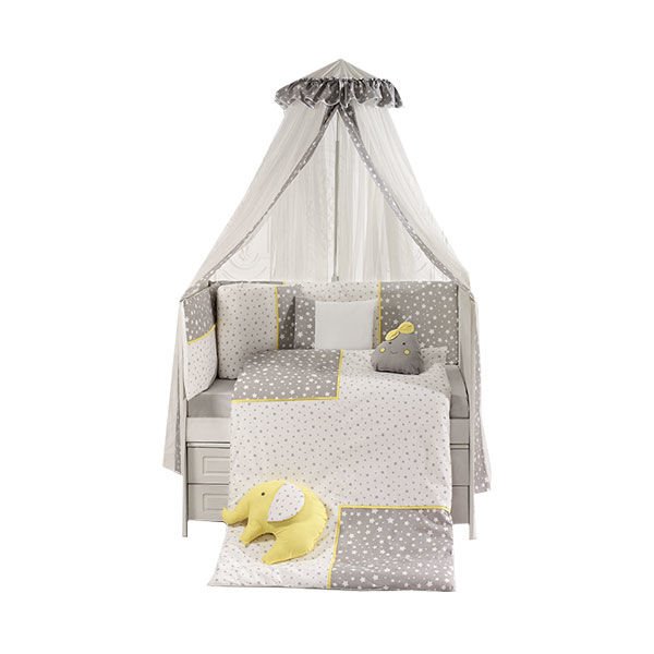 Pierre Cardin Smiley Stars Gray - Yellow Bebek Uyku Seti