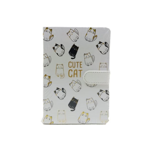 Kedili Mıknatıslı Defter Beyaz