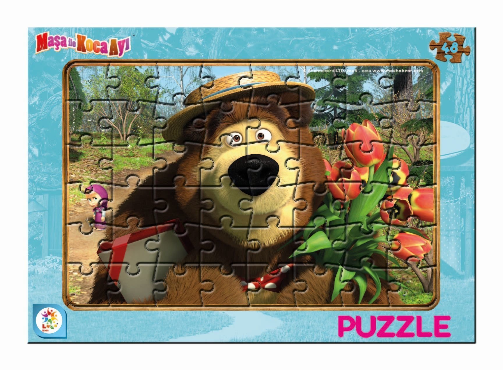 Laço Kids MS7538 Maşa Koca Ayı 48 Parça Frame Puzzle (2 Asorti)