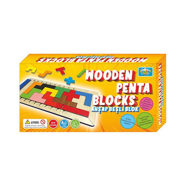 Zekice Ahşap Beşli Blok Oyunu