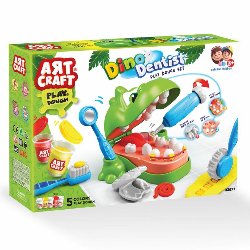Dede Dinozor Dişçi Oyun Hamur Set