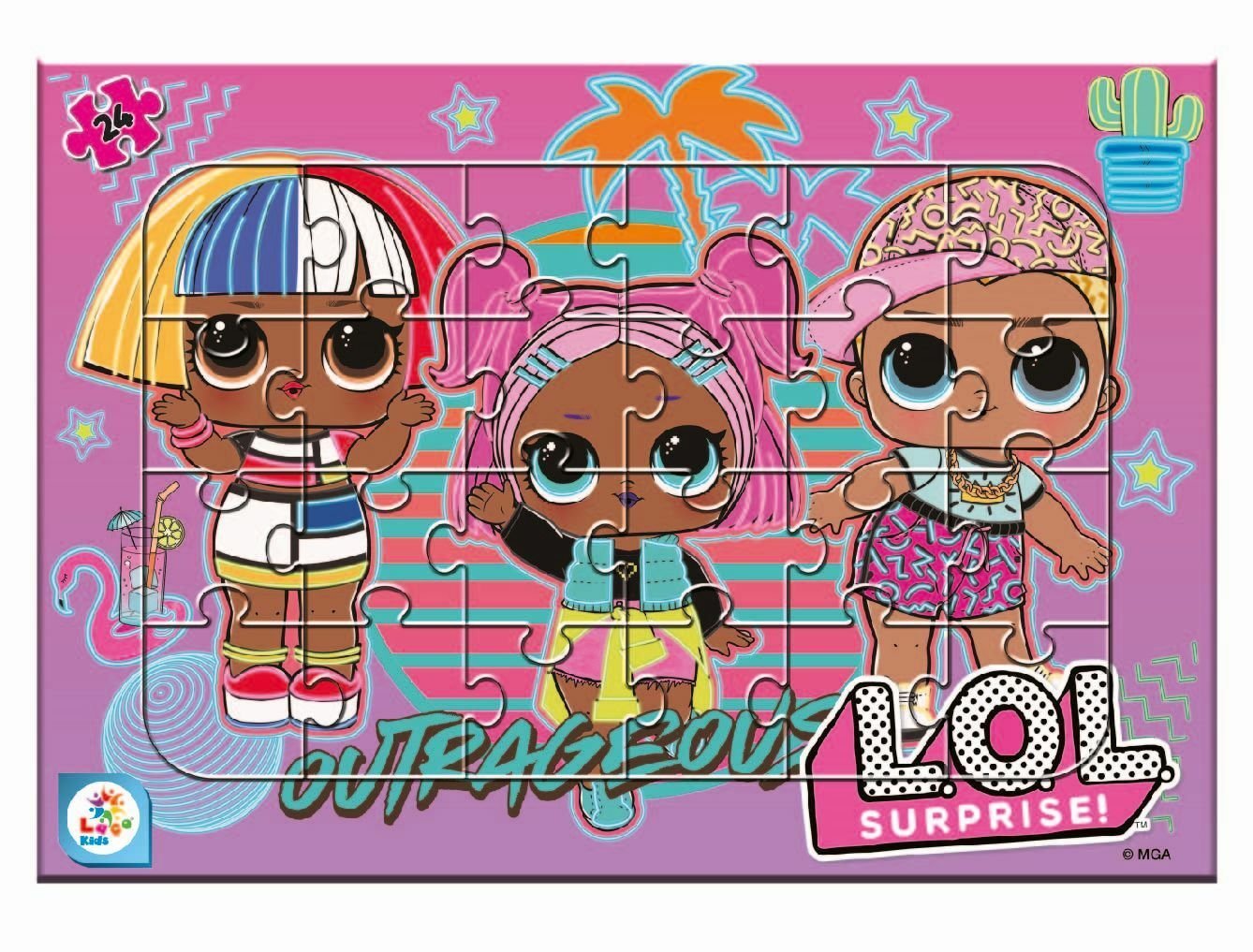 Laço Kids LOL7595 LOL 24 Parça Frame Puzzle