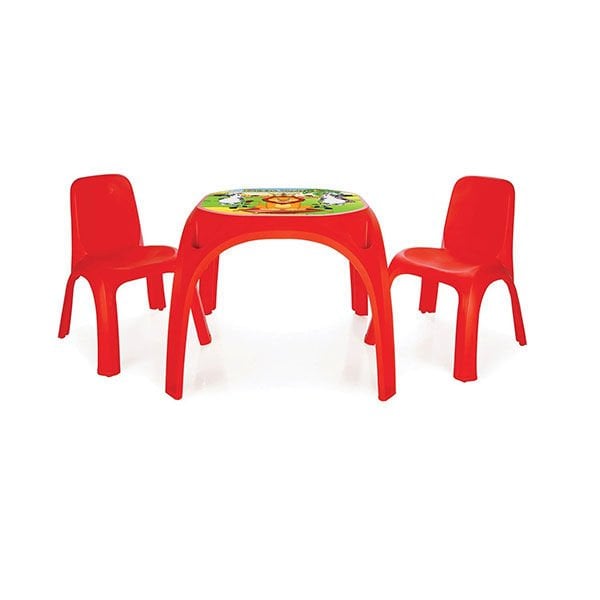 Pilsan King Masa İki Sandalyeli Kırmızı