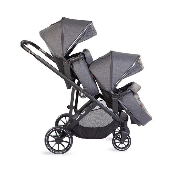 Kraft Dual İkiz Bebek Arabası Koyu Gri