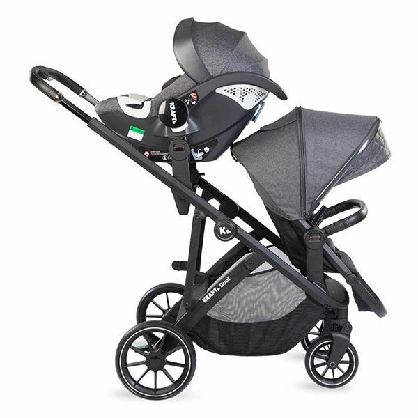Kraft Dual İkiz Travel Sistem Bebek Arabası Koyu Gri