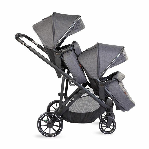 Kraft Dual İkiz Travel Sistem Bebek Arabası Koyu Gri