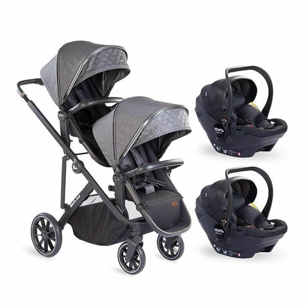 Kraft Dual İkiz Travel Sistem Bebek Arabası Koyu Gri