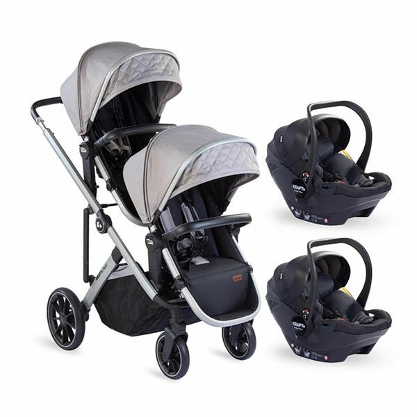 Kraft Dual İkiz Travel Sistem Bebek Arabası Açık Gri