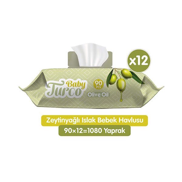 Baby Turco Islak Mendil Zeytinyağı 12x90