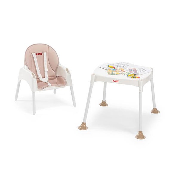 Kanz Yummy 3 in 1 Çalışma Masalı Mama Sandalyesi Bej