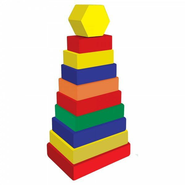Play Wood Kutuda Ahşap Dikdörtgen Renkli Kule