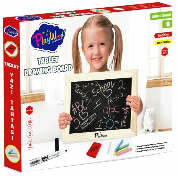 Play Wood Ahşap Çift Taraflı Tablet Yazı Tahtası