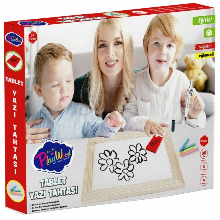 Play Wood Ahşap Çift Taraflı Tablet Yazı Tahtası