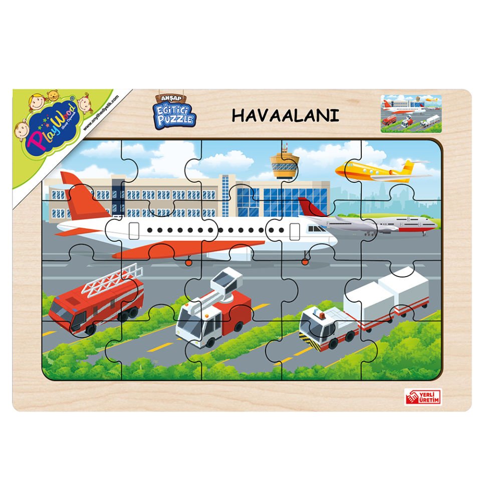 Play Wood Ahşap Eğitici Puzzle Havaalanı