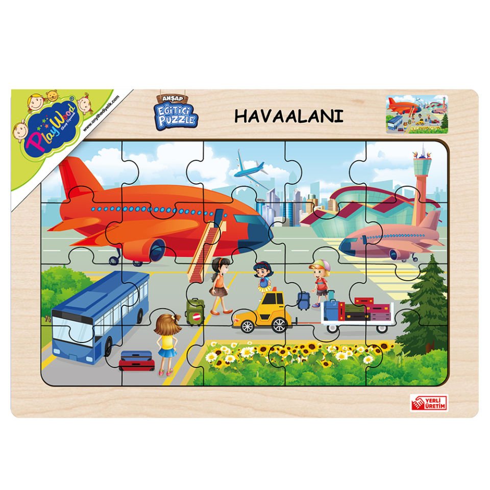 Play Wood Ahşap Eğitici Puzzle Havaalanı