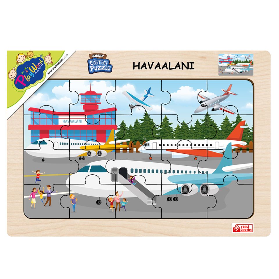 Play Wood Ahşap Eğitici Puzzle Havaalanı