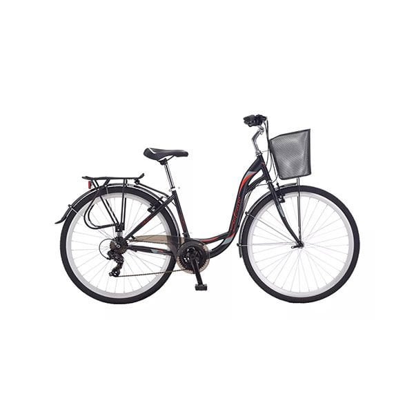 Salcano Bodrum 24 Unisex VR 24 Jant (140-155 cm Boy) Şehir Gezi Bisikleti Siyah Kırmızı Gri