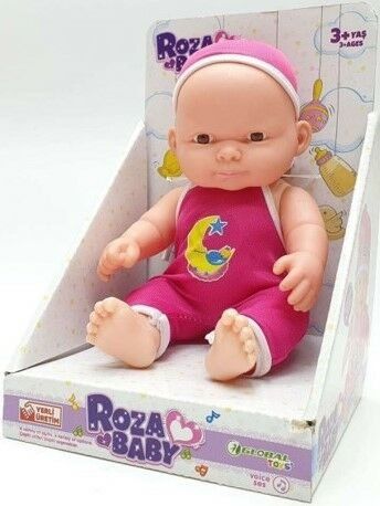 Global 100569 Sesli Tekli Standlı Roza Bebek