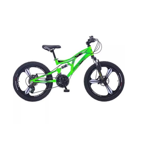 Salcano Nova 20 Monoblok Wheel 20 Jant (120-135 cm Boy) Mekanik Disk Fren Çift Amortisörlü Çocuk Bisikleti Mat Yeşil Siyah Gri