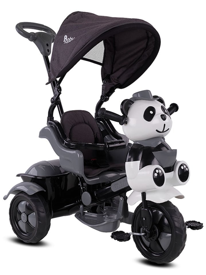 Baby Hope 127 Little Panda Ebeveyn Kontrollü İtmeli Üç Teker Çocuk Bisikleti-Gri