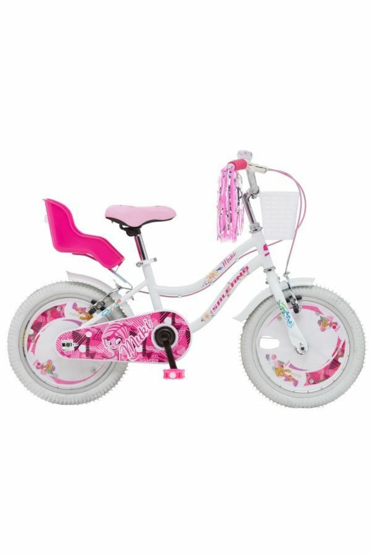 Salcano Muki 14 Jant (80-105 cm Boy) Vitessiz Kız Çocuk Bisikleti-Beyaz Pembe