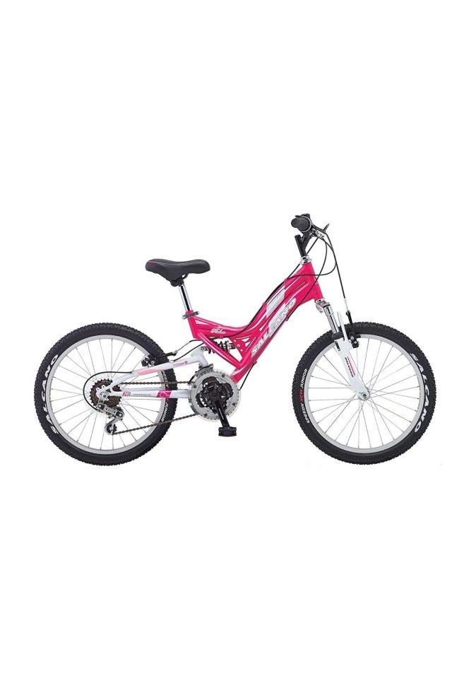 Salcano Helen 20 Jant (120-135 cm Boy) Çift Amortisörlü 18 Vites Kız Çocuk Dağ Bisikleti-Pembe Beyaz Beyaz
