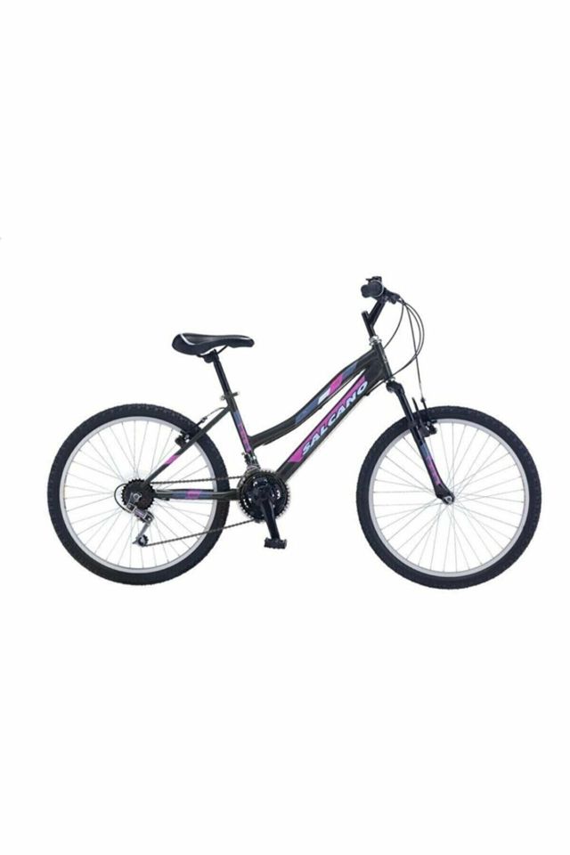 Salcano Mare 24 Lady 24 Jant (140-155 cm Boy) Pabuç Fren 21 Vites Kız Çocuk Bisikleti-Siyah Mor Koyu Gri
