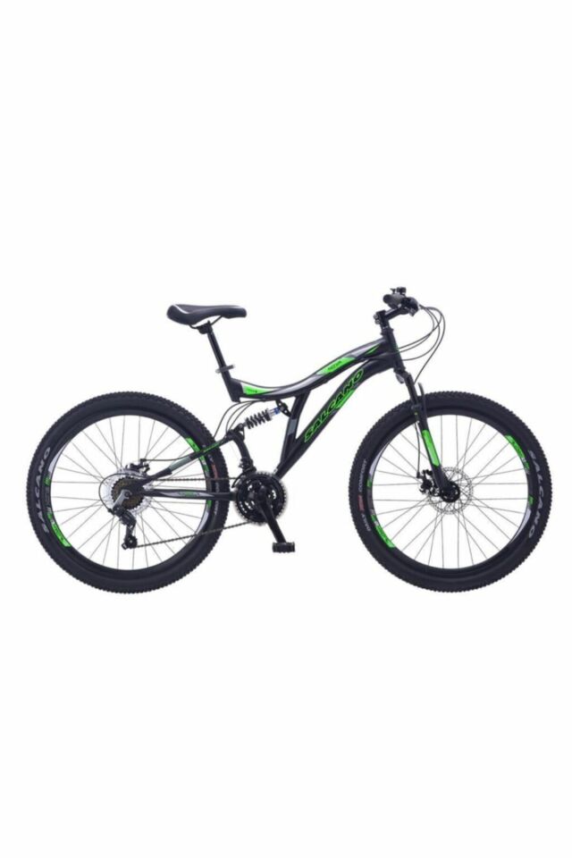 Salcano Nova 24 MD 24 Jant (140-155 cm Boy) Mekanik Disk Fren 21 Vites Çift Amortisörlü Çocuk Dağ Bisikleti-Mat Siyah Yeşil Gri