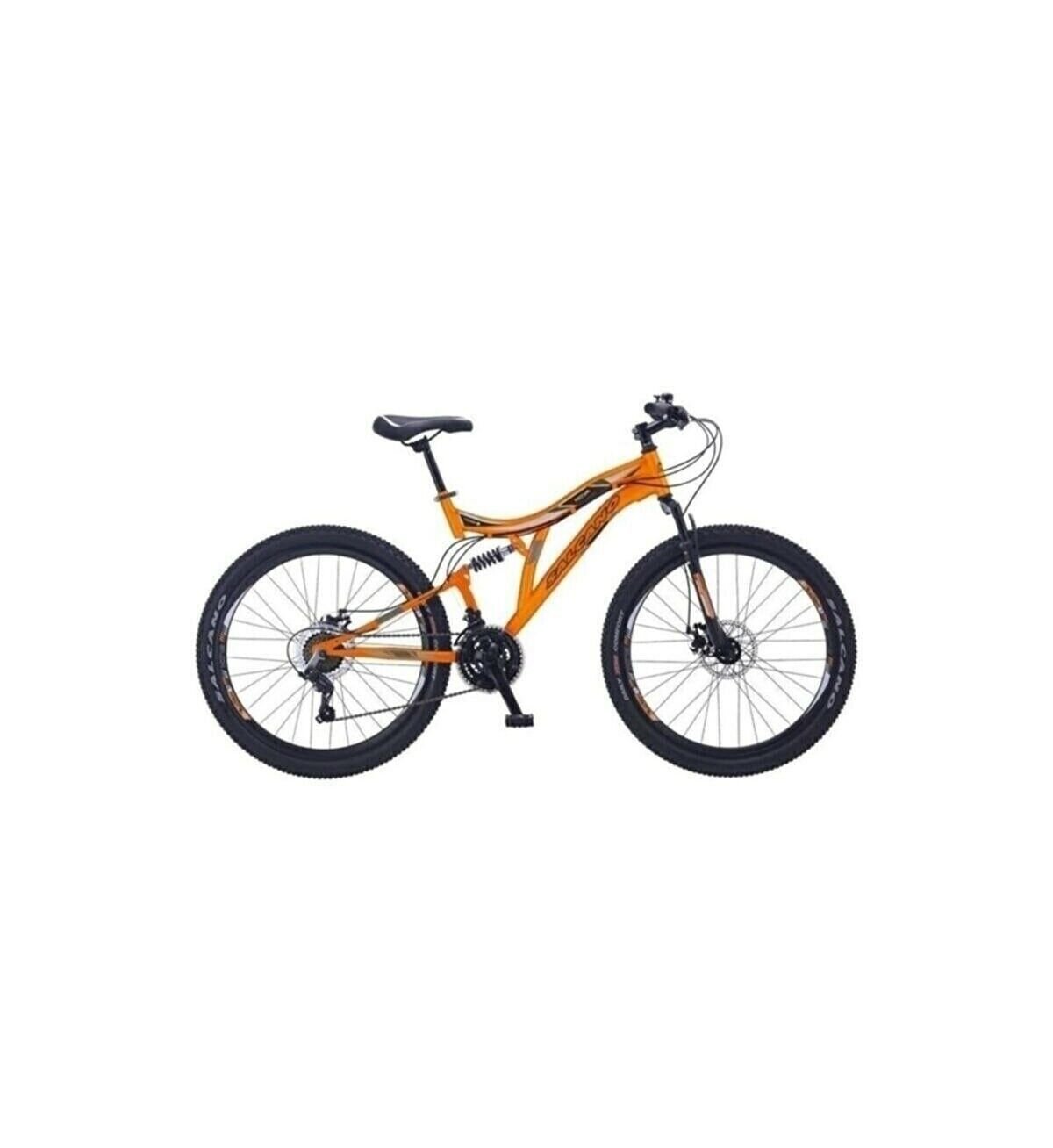 Salcano Nova 26 MD 26 Jant (155-170 cm Boy) Mekanik Disk Fren 21 Vites Çift Amortisörlü Dağ Bisikleti-Mat Turuncu Siyah Gri