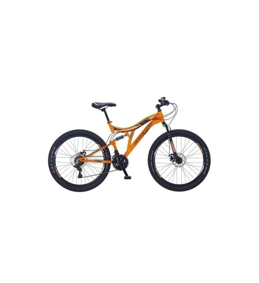 Salcano Nova 26 MD 26 Jant (155-170 cm Boy) Mekanik Disk Fren 21 Vites Çift Amortisörlü Dağ Bisikleti-Mat Turuncu Siyah Gri