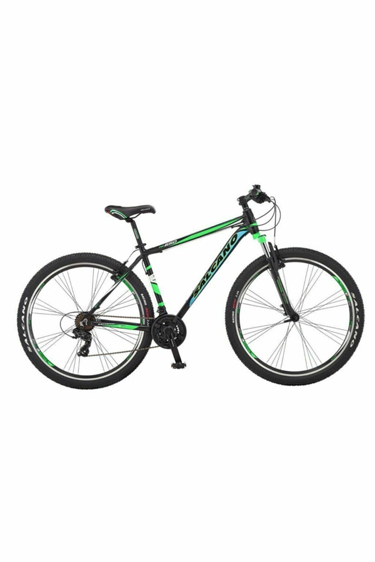 Salcano NG650 29 V 21'' Pabuç Fren 29 Jant (185 cm ve üzeri Boy) 21 Vites Dağ Bisikleti-Mat Siyah Yeşil Turkuaz