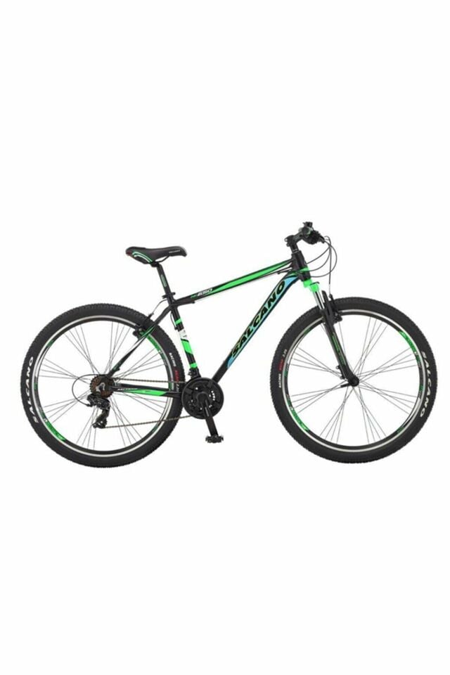 Salcano NG650 29 V 21'' Pabuç Fren 29 Jant (185 cm ve üzeri Boy) 21 Vites Dağ Bisikleti-Mat Siyah Yeşil Turkuaz