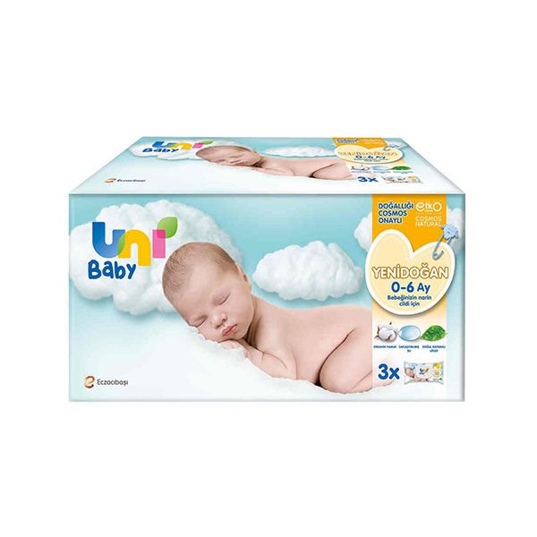 Uni Baby Yeni Doğan Islak Mendil 0-6 Ay 3x40