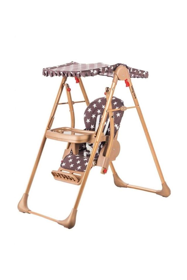 Baby Care BC 530 Rocket Elite Katlanır Tablalı Salıncak-Kahve Gold