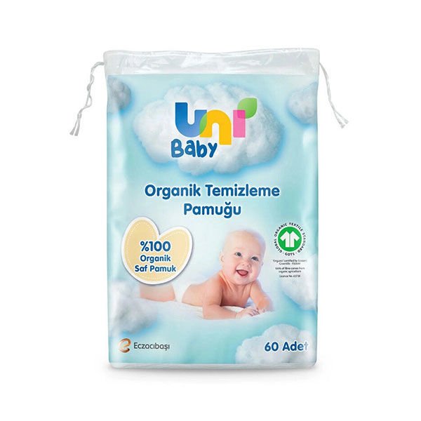 Uni Baby Organik Temizleme Pamuğu 60 Adet