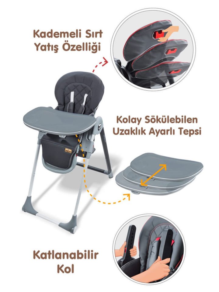 Babycare Multıflex Mama Sandalyesi Gri
