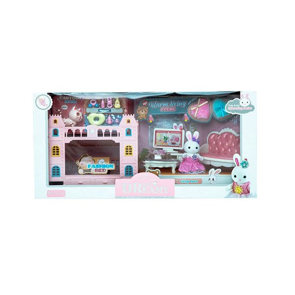 Mega Bay Dreamy Mini Tavşan Eğlenceli Ranza Seti