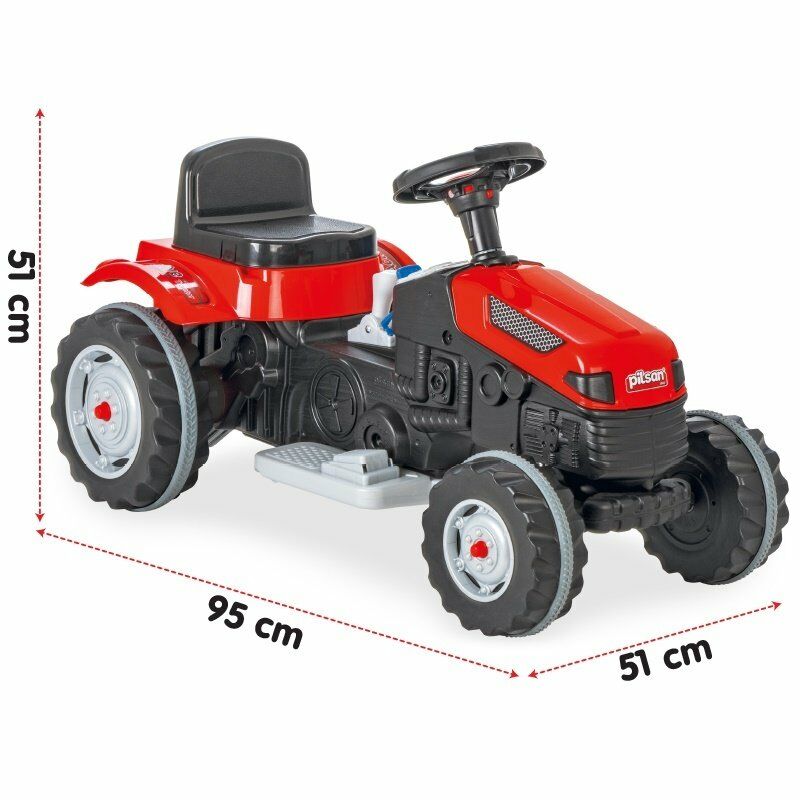 Pilsan Active 6V Akülü Traktör-Kırmızı