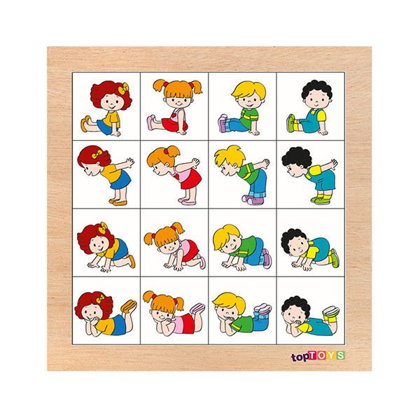 Chiva Aynı Duruşları Eşleştirelim Ahşap Puzzle