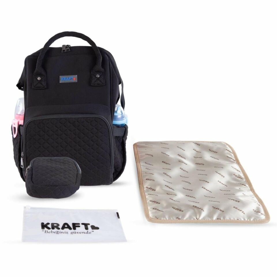 Kraft Ebony Bebek Bakım Sırt Çantası Siyah