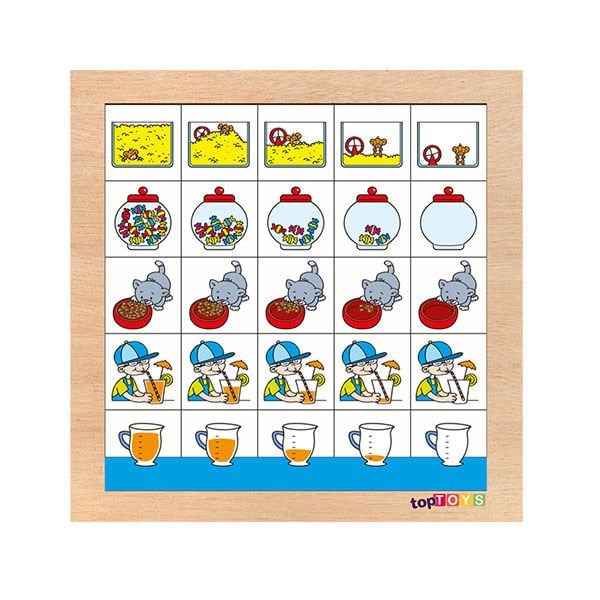 Chiva Artan Azalan Eşleştir Ahşap Puzzle