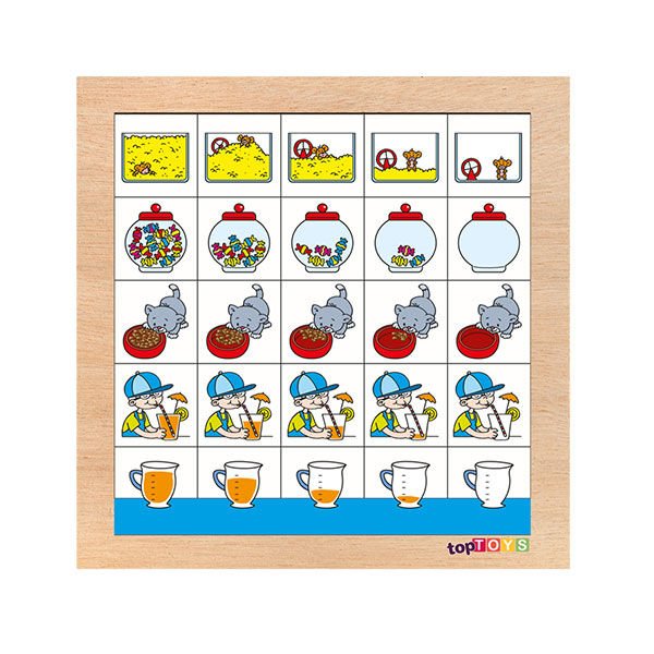 Chiva Artan Azalan Eşleştir Ahşap Puzzle