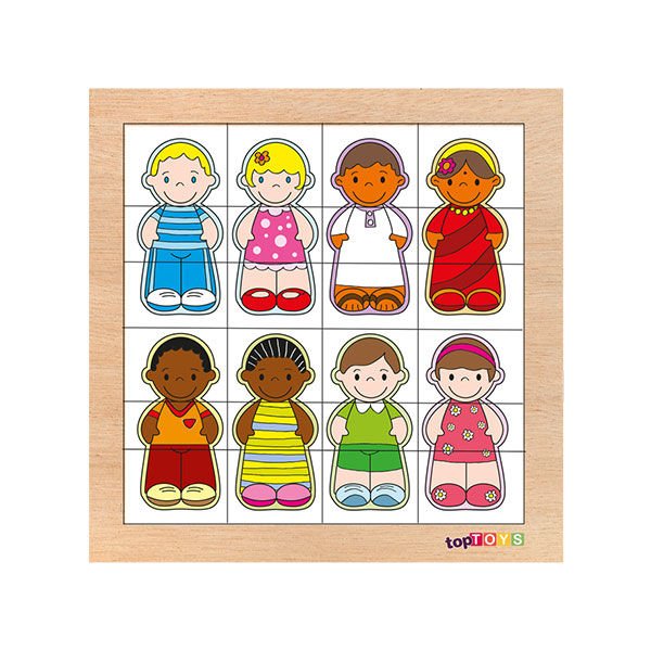 Chiva Eşleştir Karıştır Dünya Çocukları Ahşap Puzzle