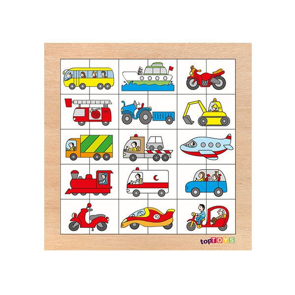 Chiva Eşleştir Karıştır Taşıtlar Ahşap Puzzle