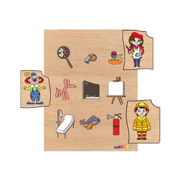 Chiva Bil Bakalım Kime Ait Meslekler Ahşap Eşleştirme Puzzle
