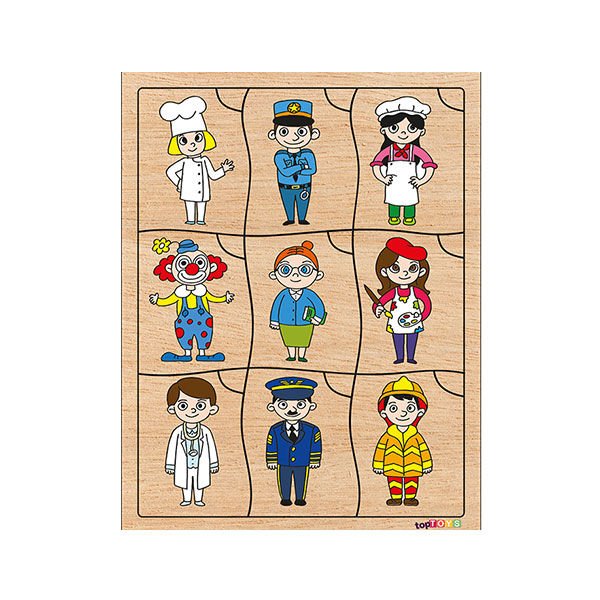 Chiva Bil Bakalım Kime Ait Meslekler Ahşap Eşleştirme Puzzle