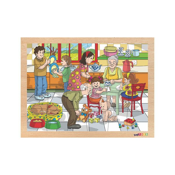 Chiva 24 Parça Ahşap Puzzle Ailem