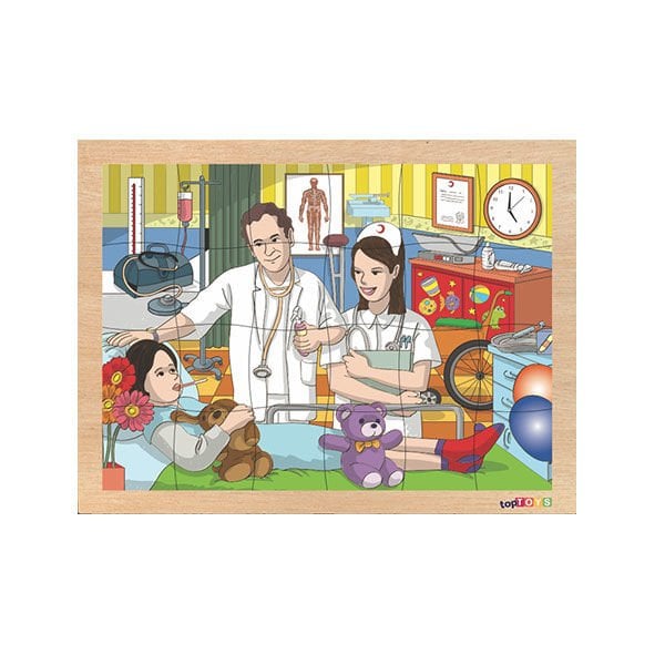 Chiva 24 Parça Ahşap Puzzle Hastane