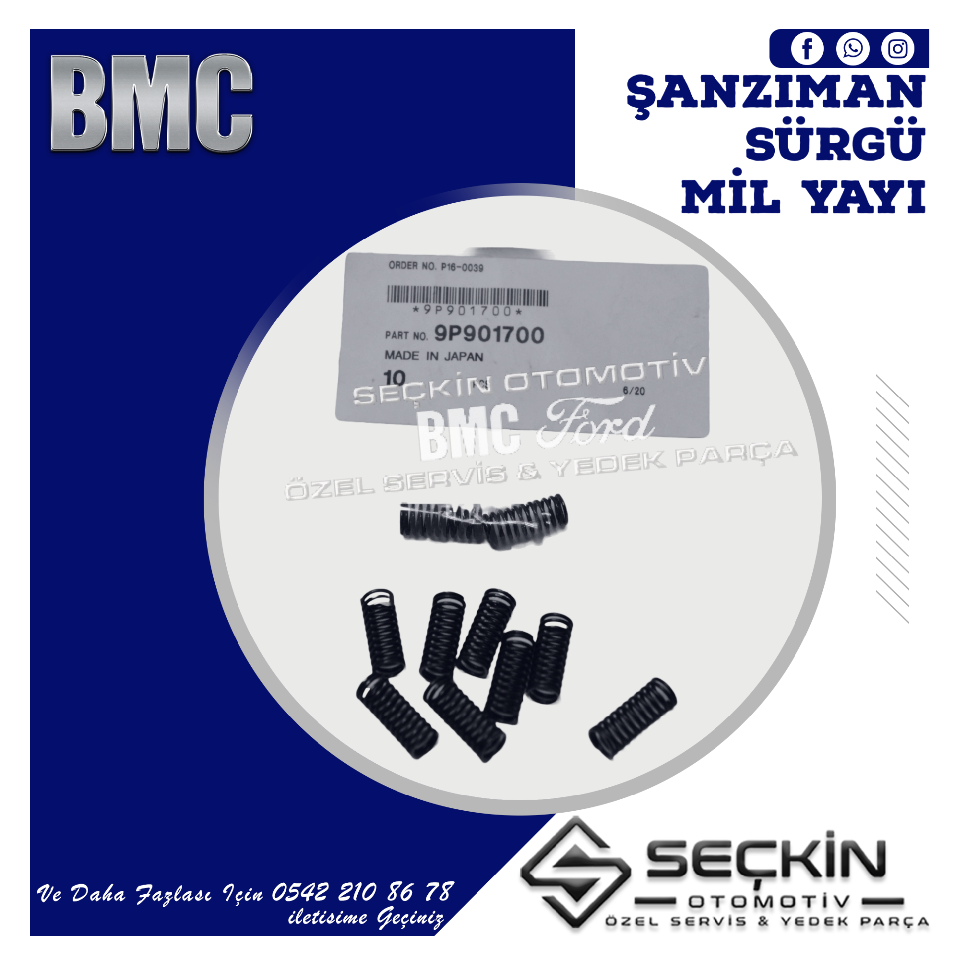 BMC A/15 ŞANZIMAN SÜRGÜ MİL YAYI 9P901700